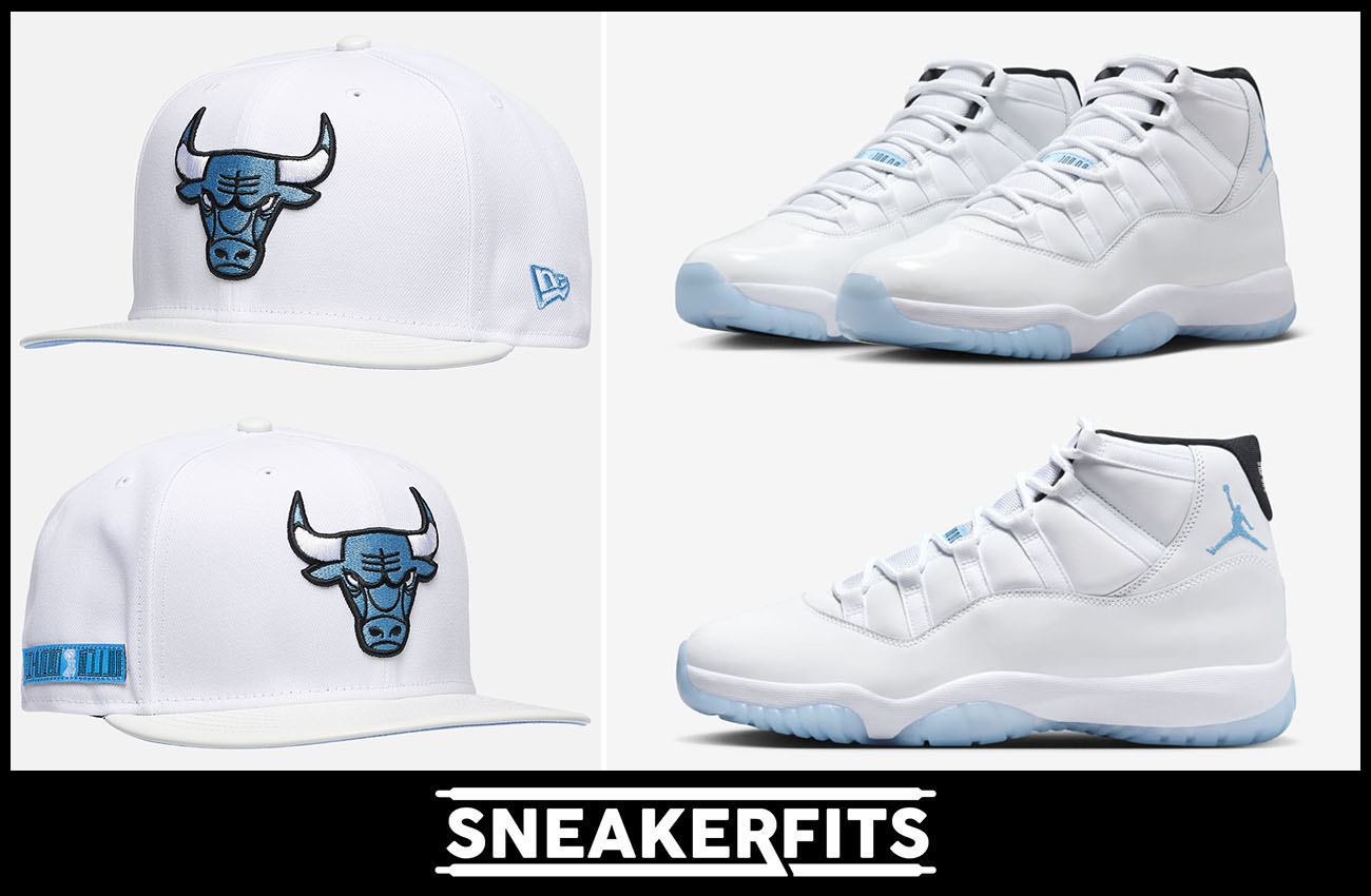 Air Jordan 11 Legend Blue 2024 Bulls Hat New Era Cap to Match Sneakerfits