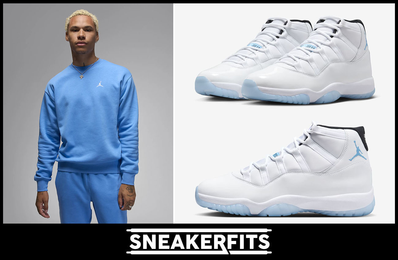 Air Jordan 11 Legend Blue Sweatshirt Outfit Sneakerfits