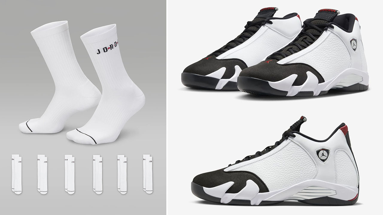 Air Jordan 14 Black Toe 2024 White Socks to Match Sneakers