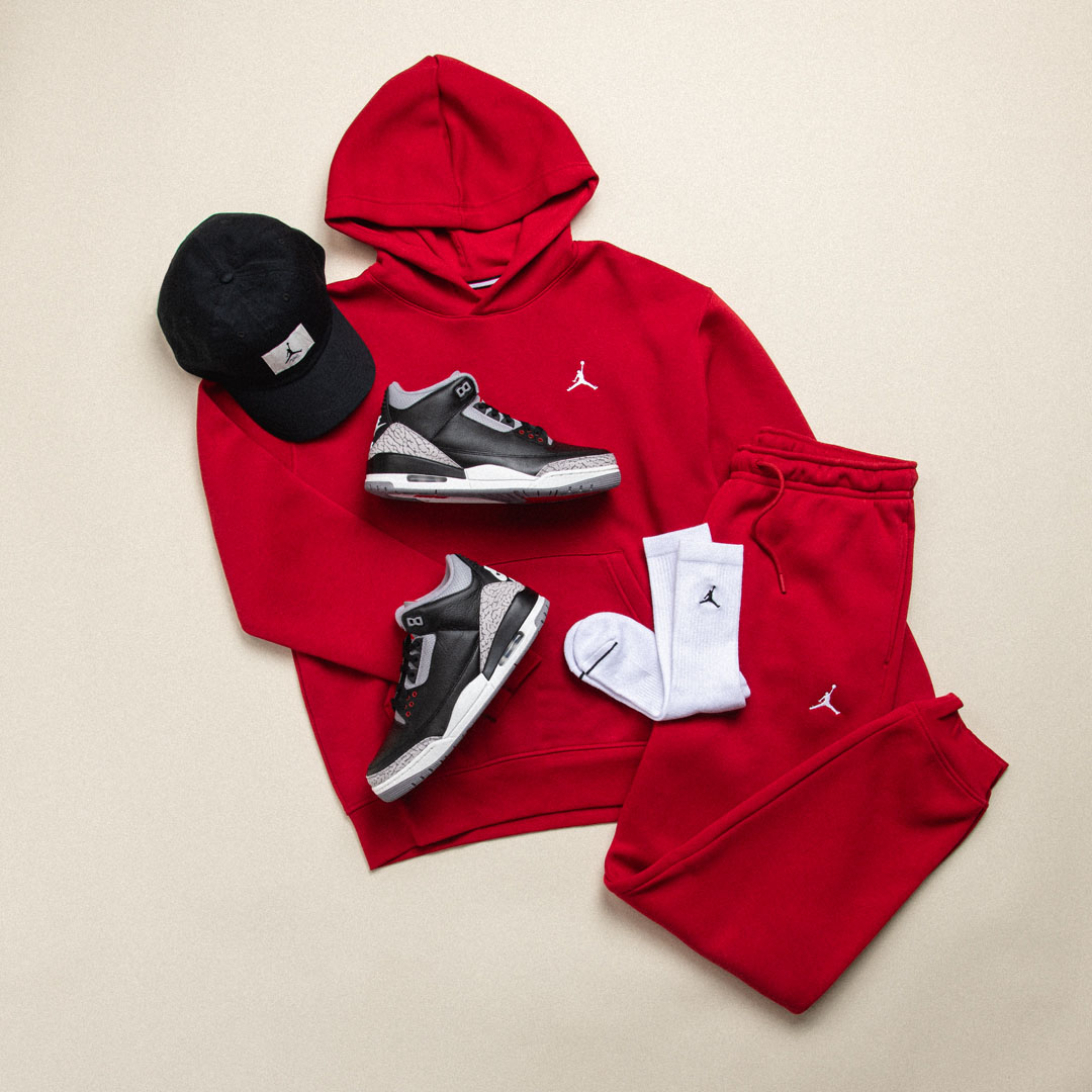 Air Jordan 3 Black Cement 2024 Hoodie and Jogger Pants Outfit