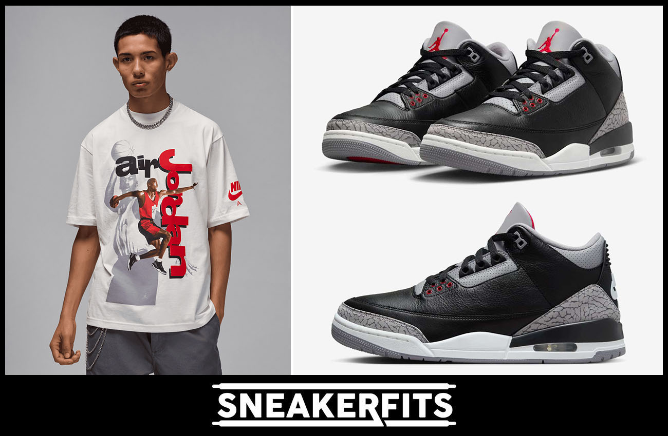 Air Jordan 3 Black Cement 2024 Shirt Sneakerfits