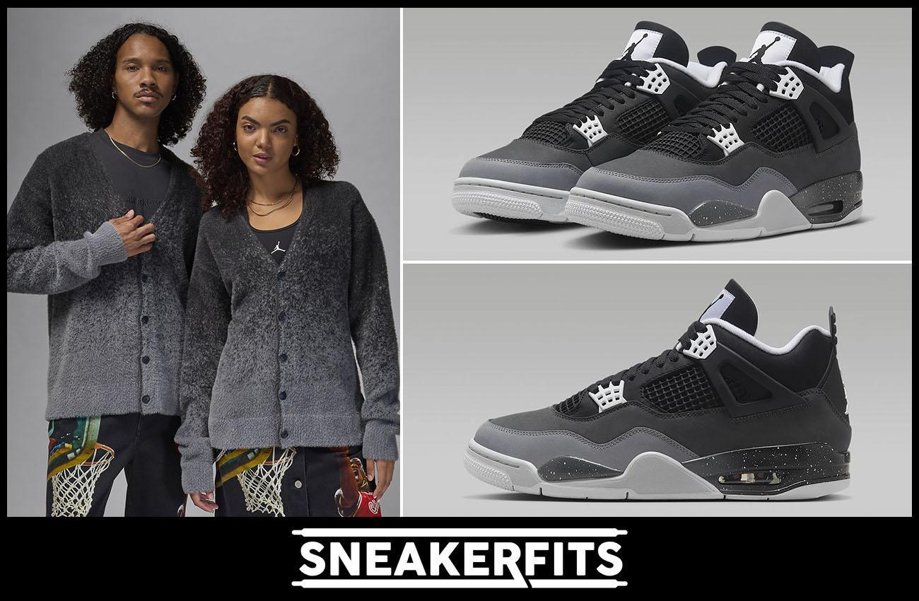 Air Jordan 4 Fear Cardigan Sweater Outfit Sneakerfits