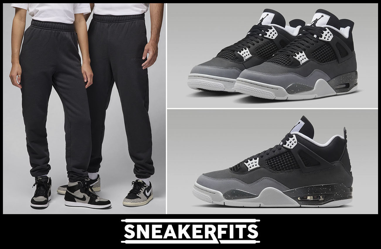 Air Jordan 4 Fear Fleece Pants Outfit Sneakerfits