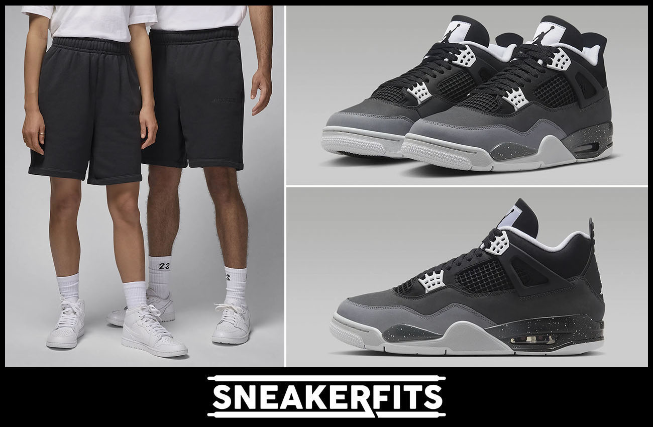 Air Jordan 4 Fear Fleece Shorts Outfit Sneakerfits