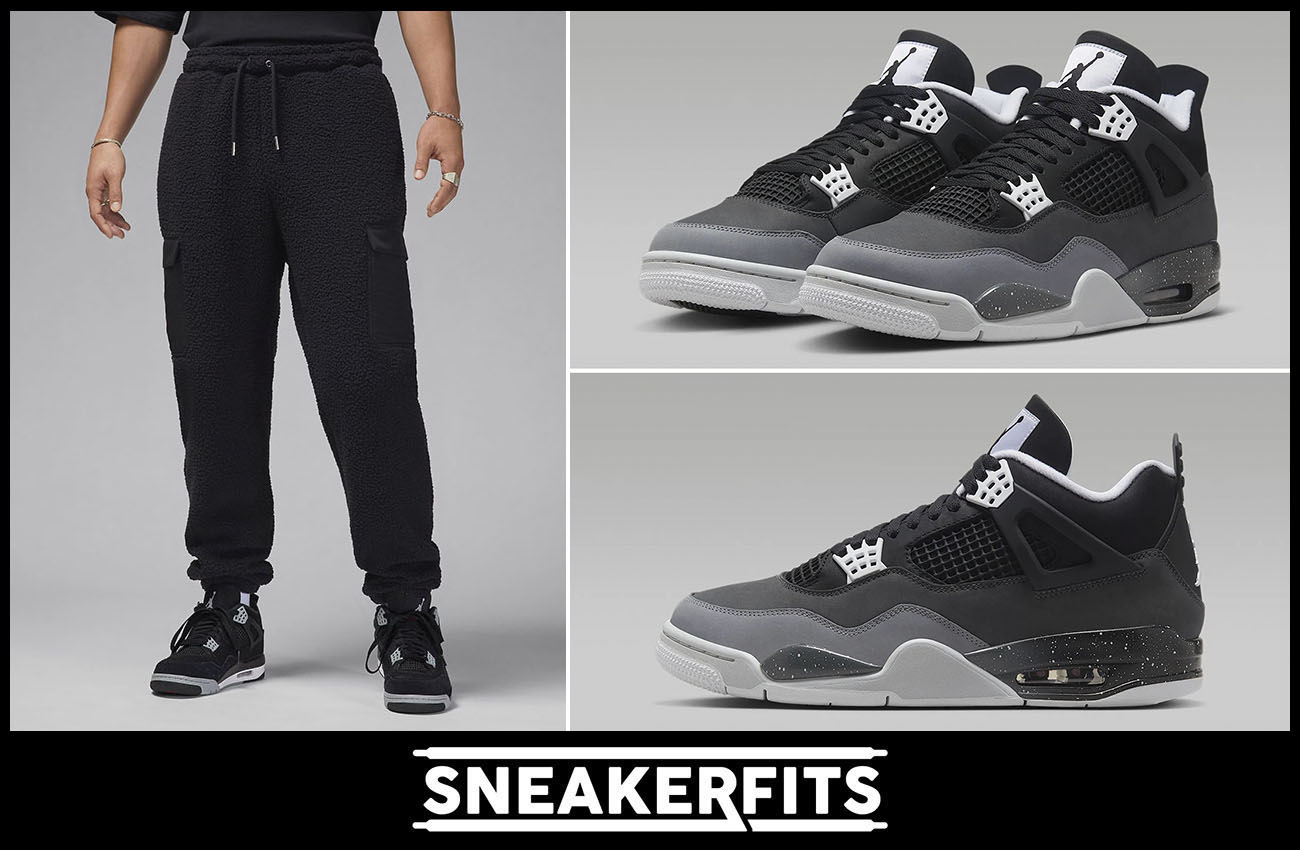 Air Jordan 4 Fear Sherpa Pants Outfit Sneakerfits