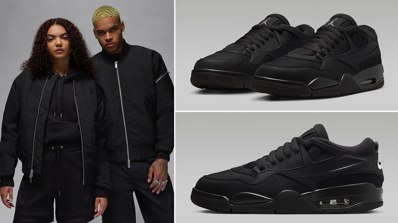 Air Jordan 4 RM Black Cat Jacket Outfit