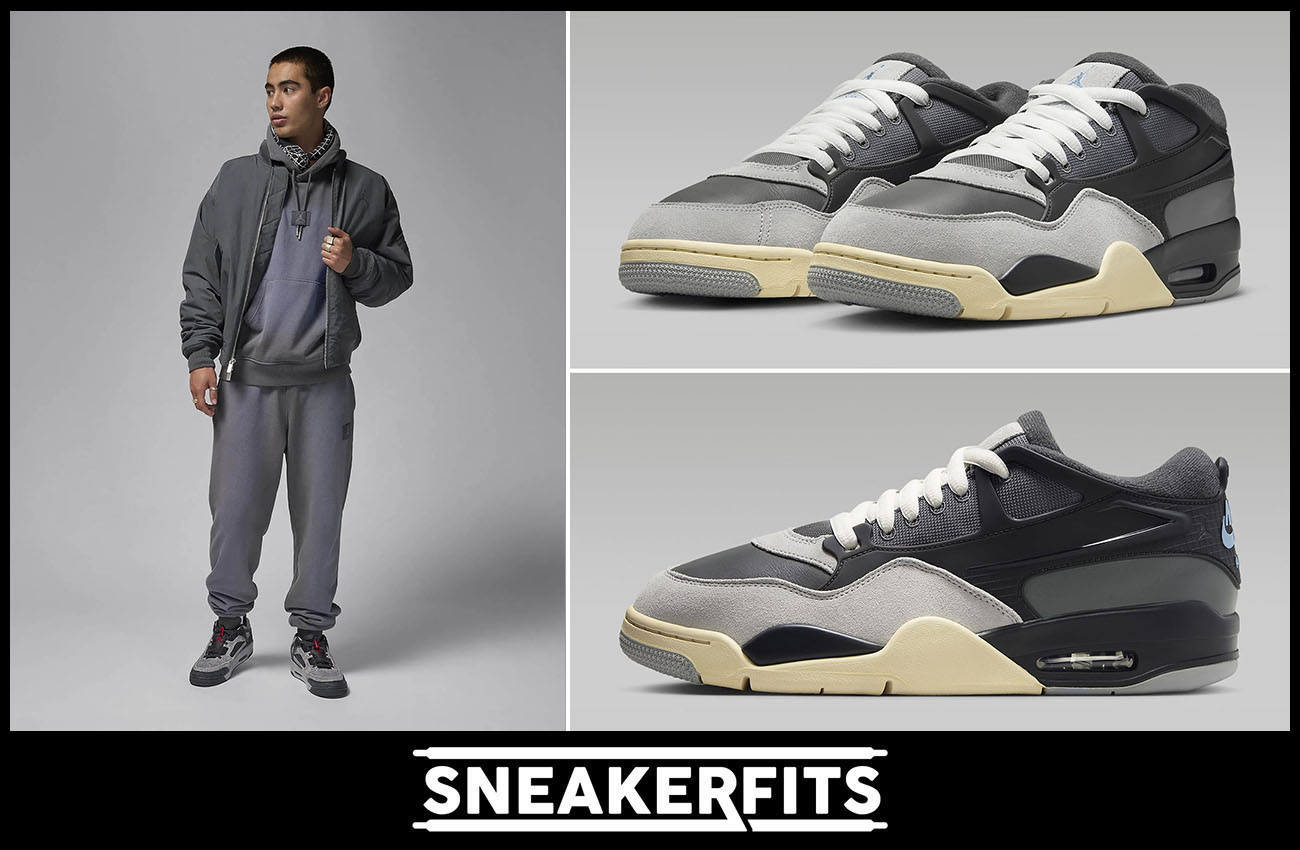 Air Jordan 4 RM Iron Grey Hoodie Pants Outfit