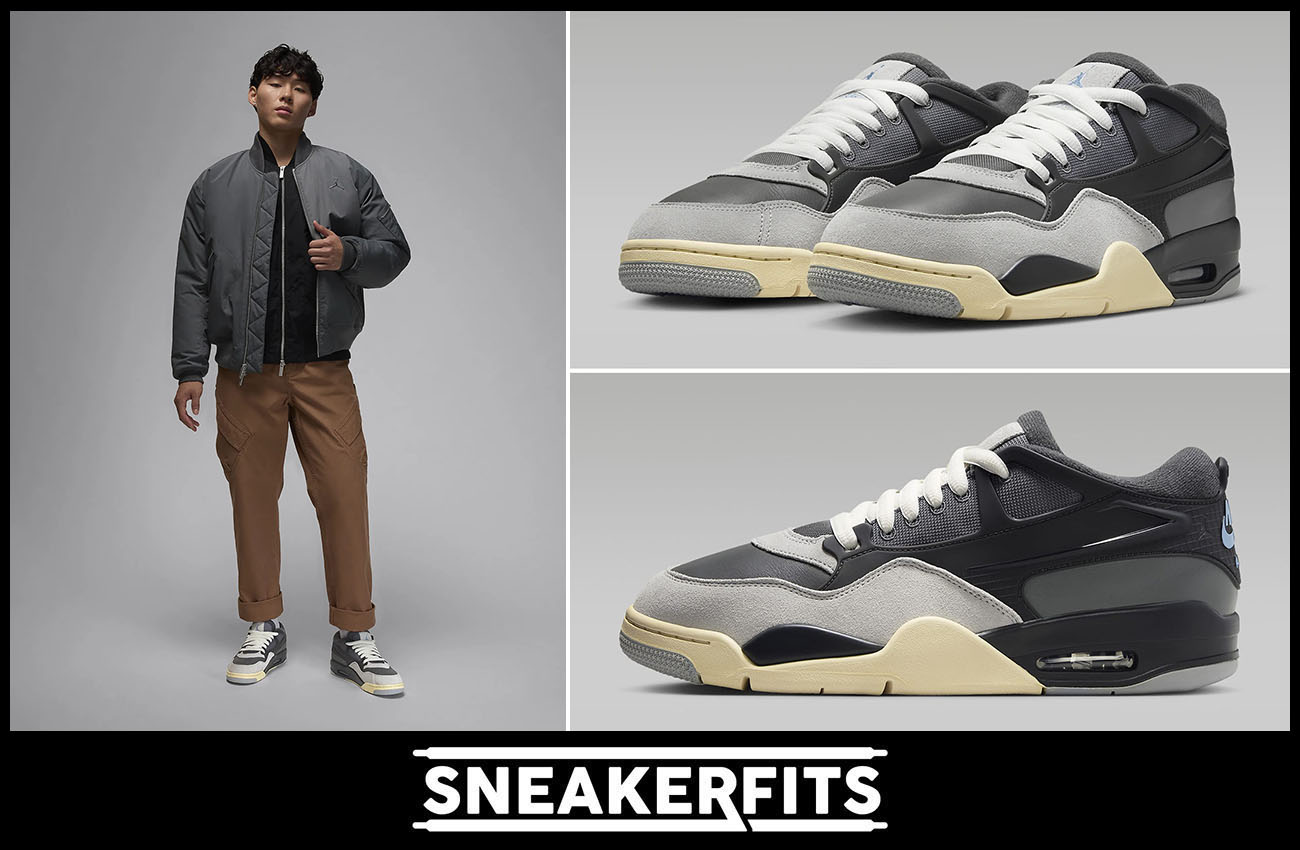 Air Jordan 4 RM Iron Grey Off Noir Chambray Sneakers and Outfits Sneakerfits