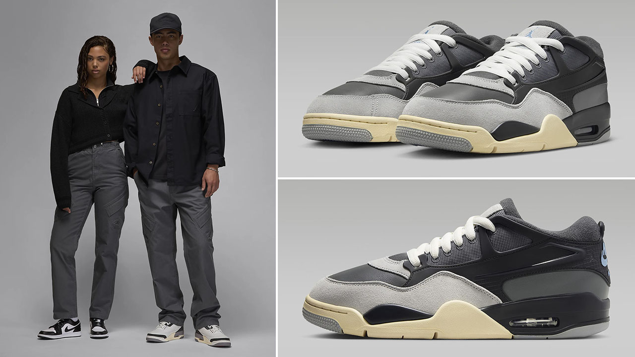 Air Jordan 4 RM Iron Grey Shirt Pants Outfit