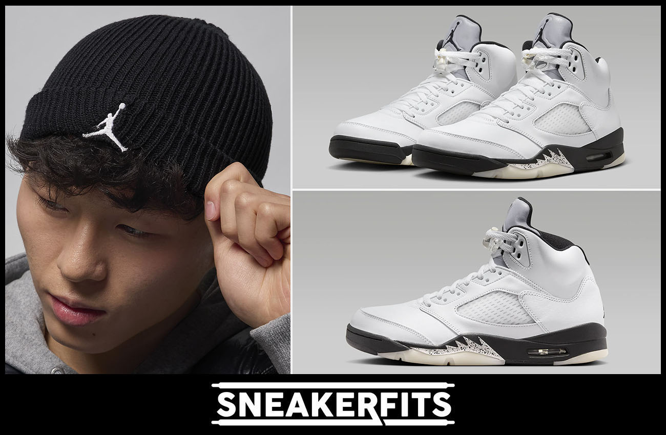 Air Jordan 5 Reverse Metallic Beanie Hat Outfit Sneakerfits