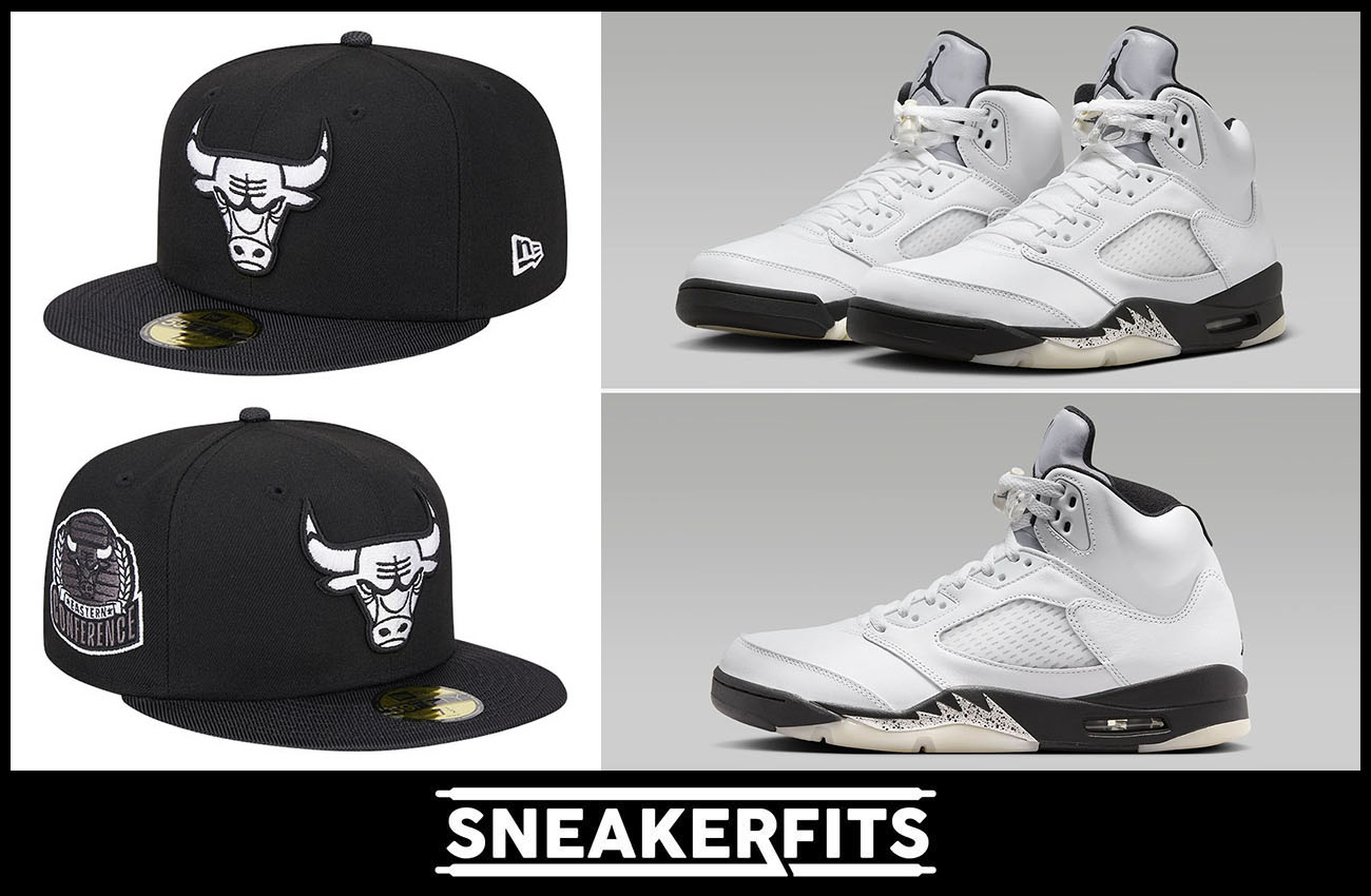 Air Jordan 5 Reverse Metallic Bulls Fitted Hat to Match Sneakers Sneakerfits