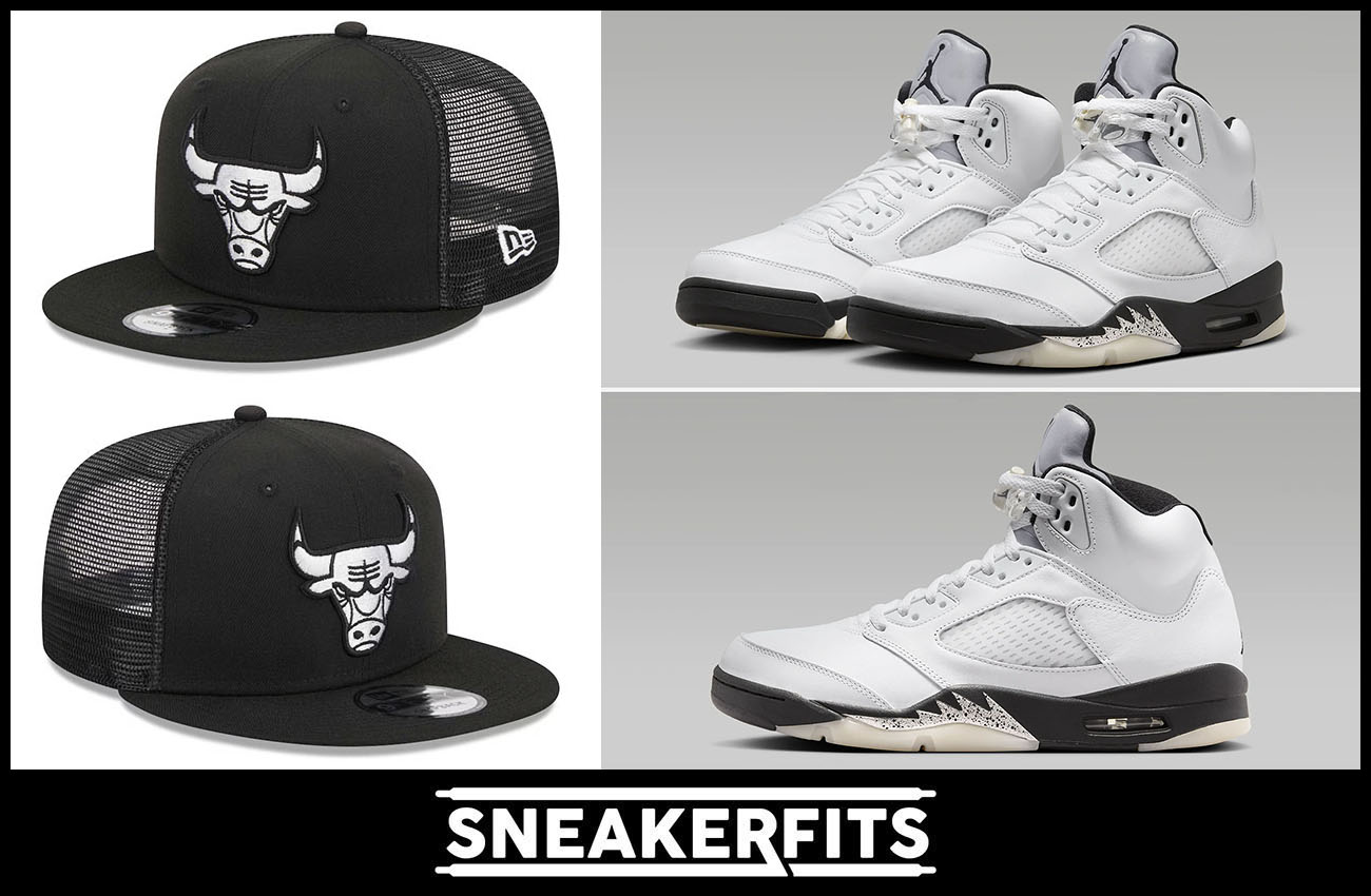 Air Jordan 5 Reverse Metallic Bulls Trucker Hat to Match Sneakers Sneakerfits