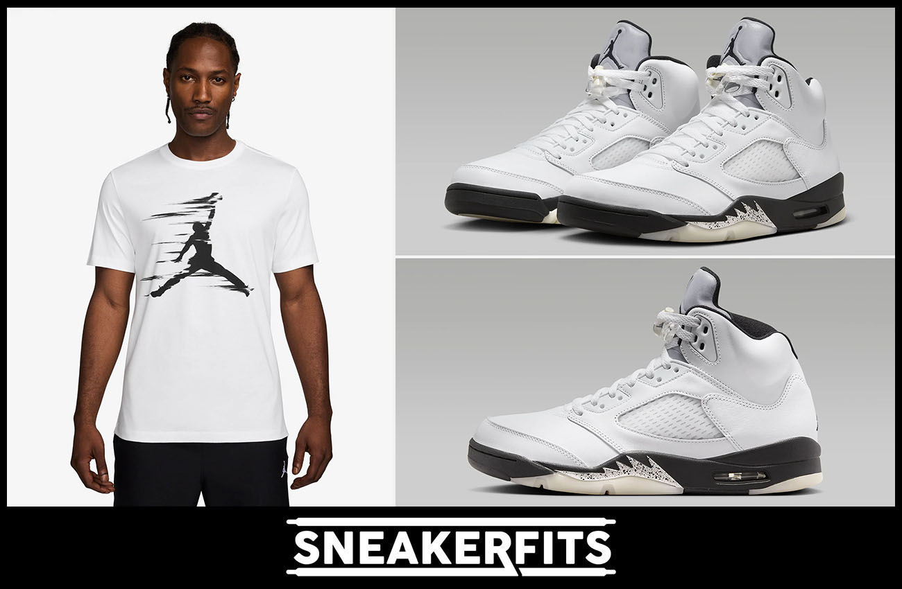 Air Jordan 5 Reverse Metallic Matching T Shirt Sneakerfits