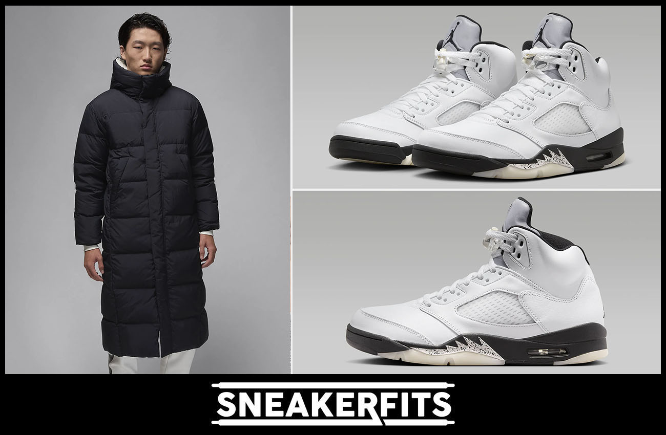 Air Jordan 5 Reverse Metallic Parka Jacket Outfit Sneakerfits