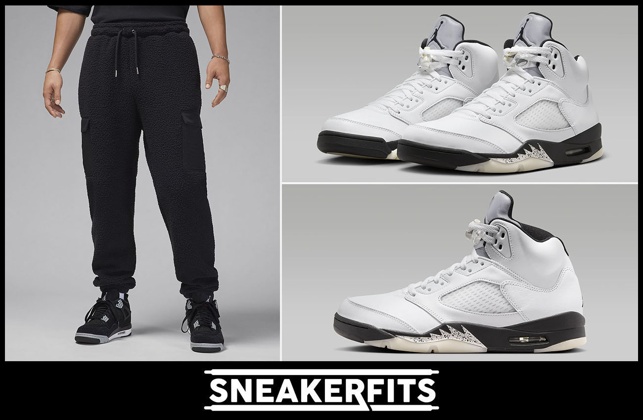 Air Jordan 5 Reverse Metallic Sherpa Pants Outfit Sneakerfits