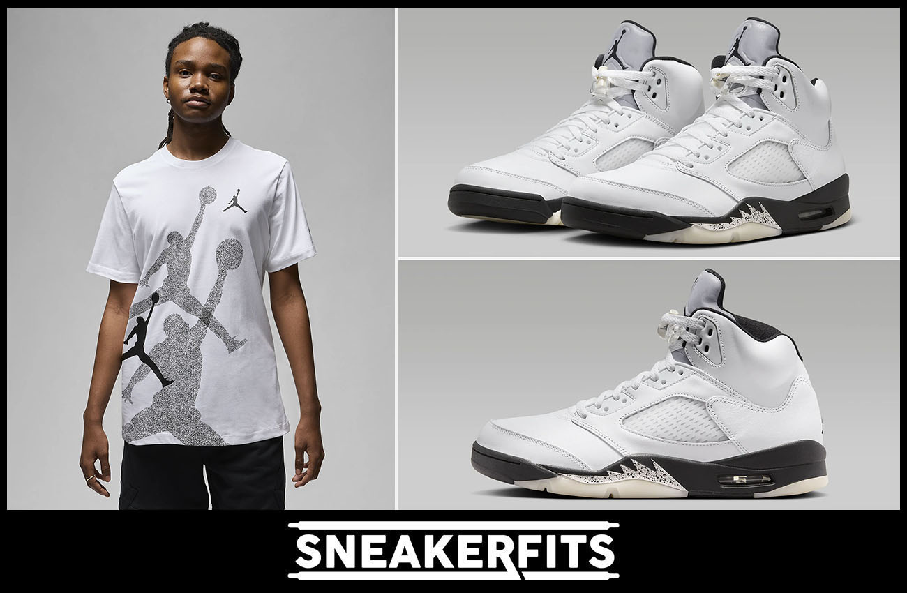 Air Jordan 5 Reverse Metallic T Shirt to Match Sneakers Sneakerfits