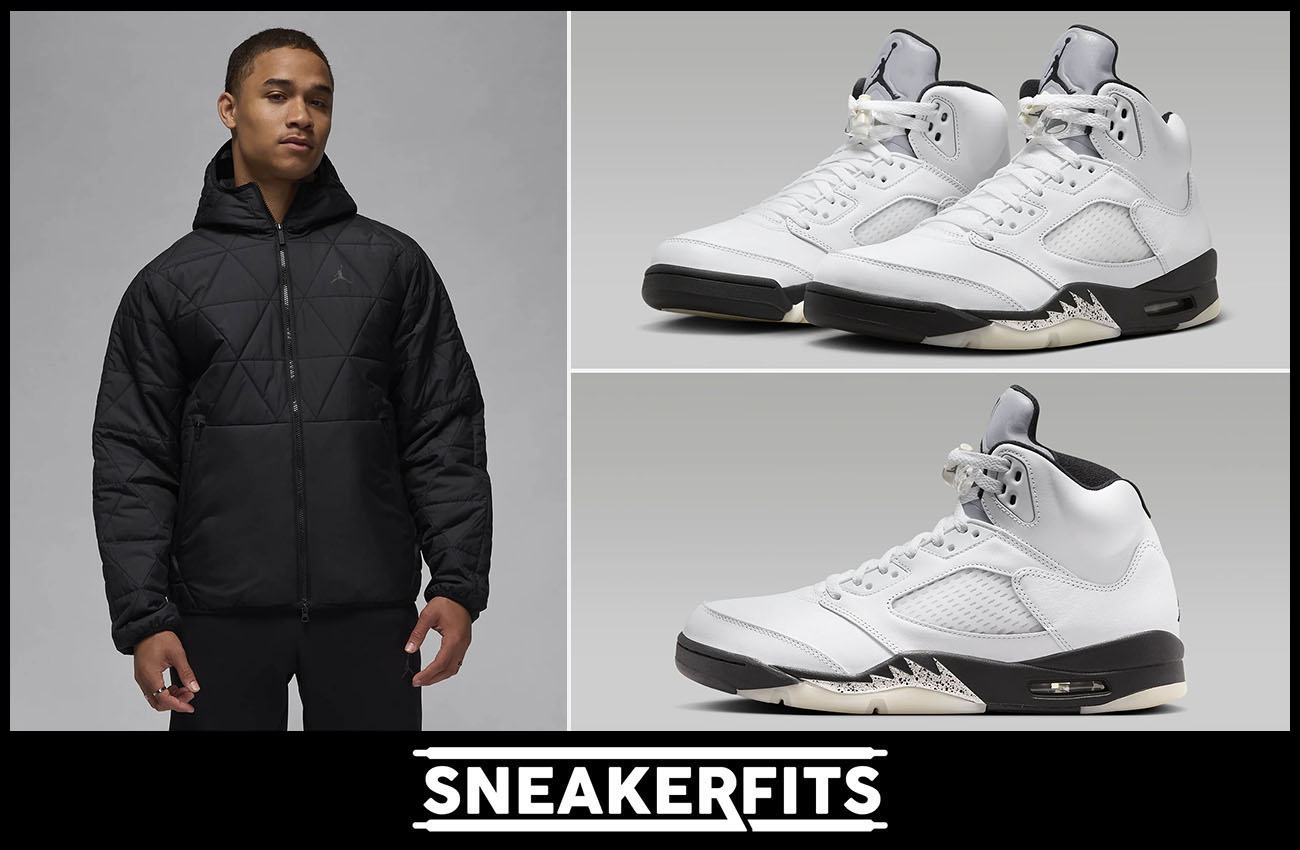 Air Jordan 5 Reverse Metallic Winter Jacket Outfit Sneakerfits