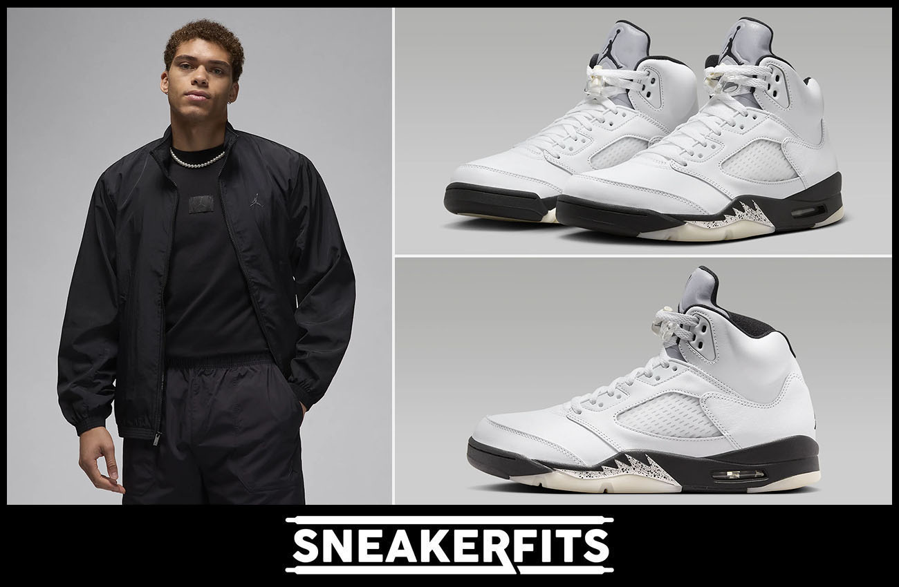 Air Jordan 5 Reverse Metallic Woven Jacket Outfit Sneakerfits