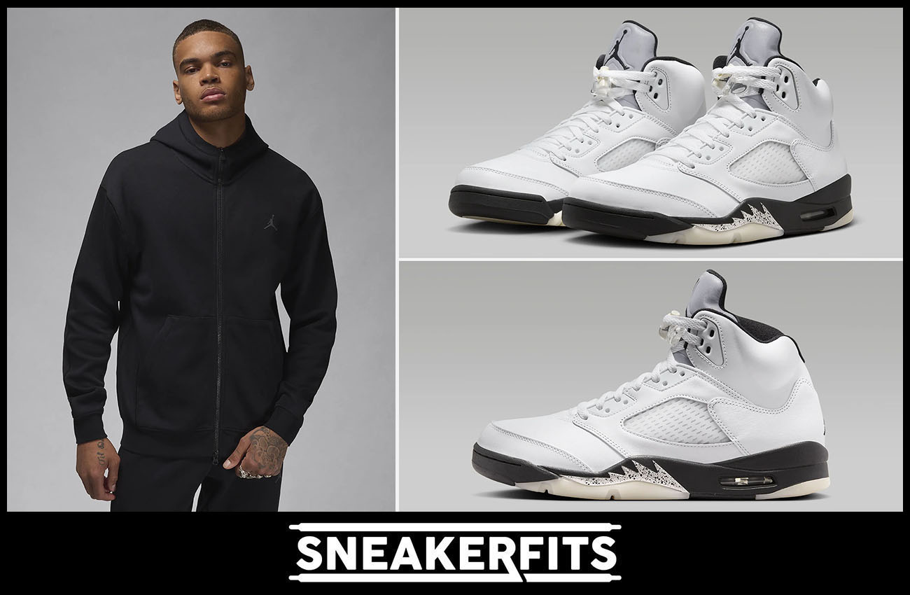 Air Jordan 5 Reverse Metallic Zip Hoodie Outfit Sneakerfits