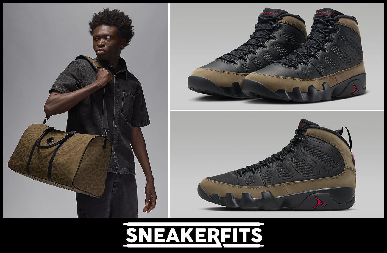 Air Jordan 9 Olive 202 Bags Sneakerfits