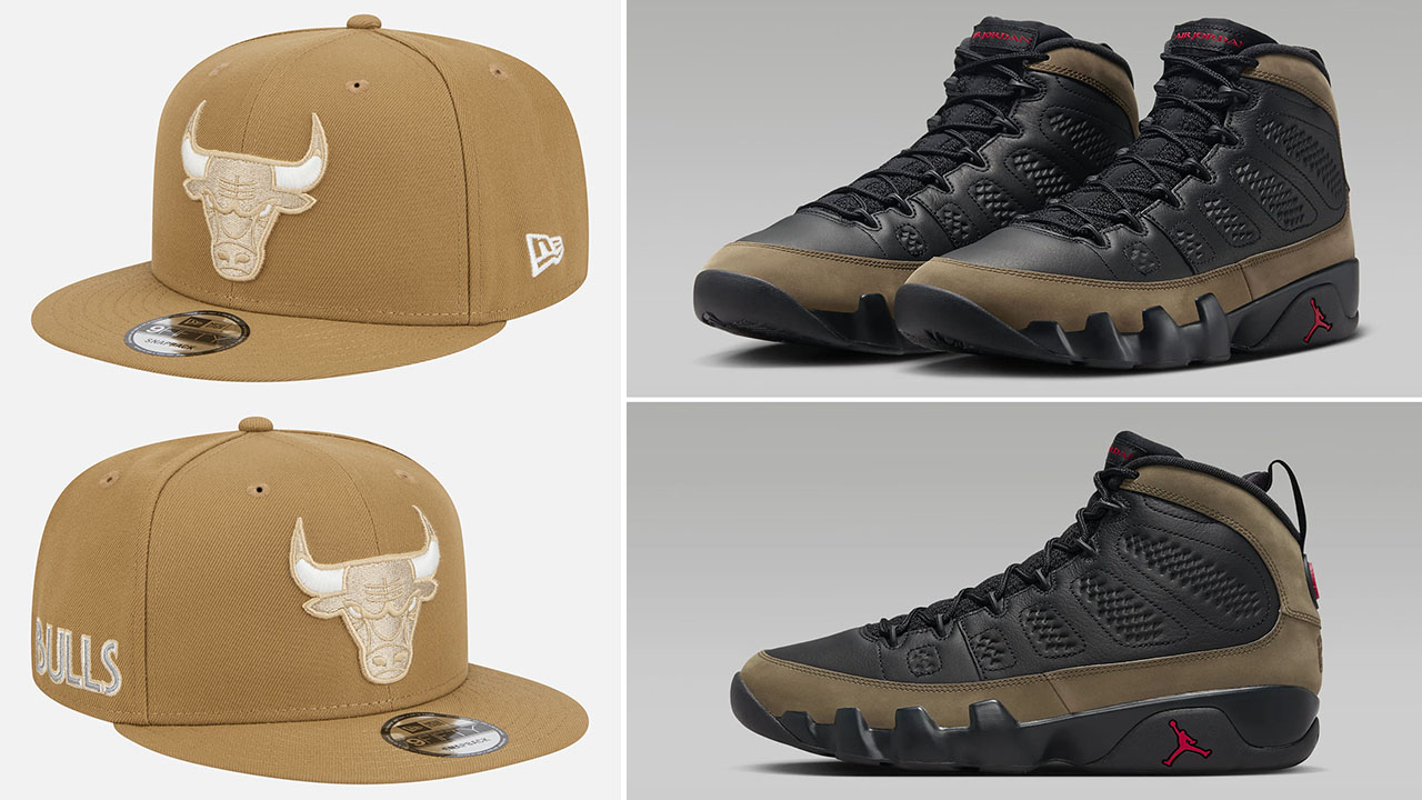 Air Jordan 9 Olive 2024 Bulls Hat New Era Cap