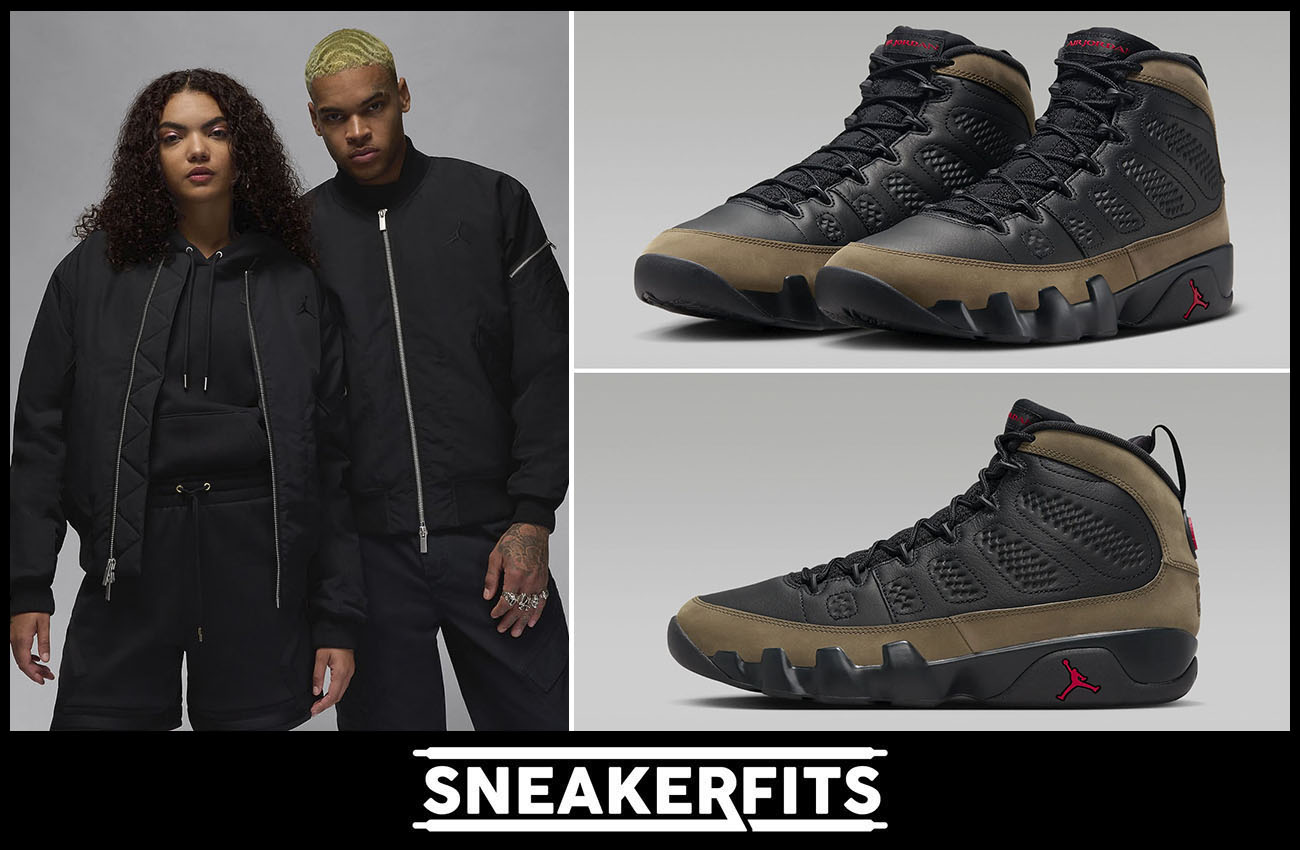 Air Jordan 9 Olive 2024 Jacket Outfit Sneakerfits