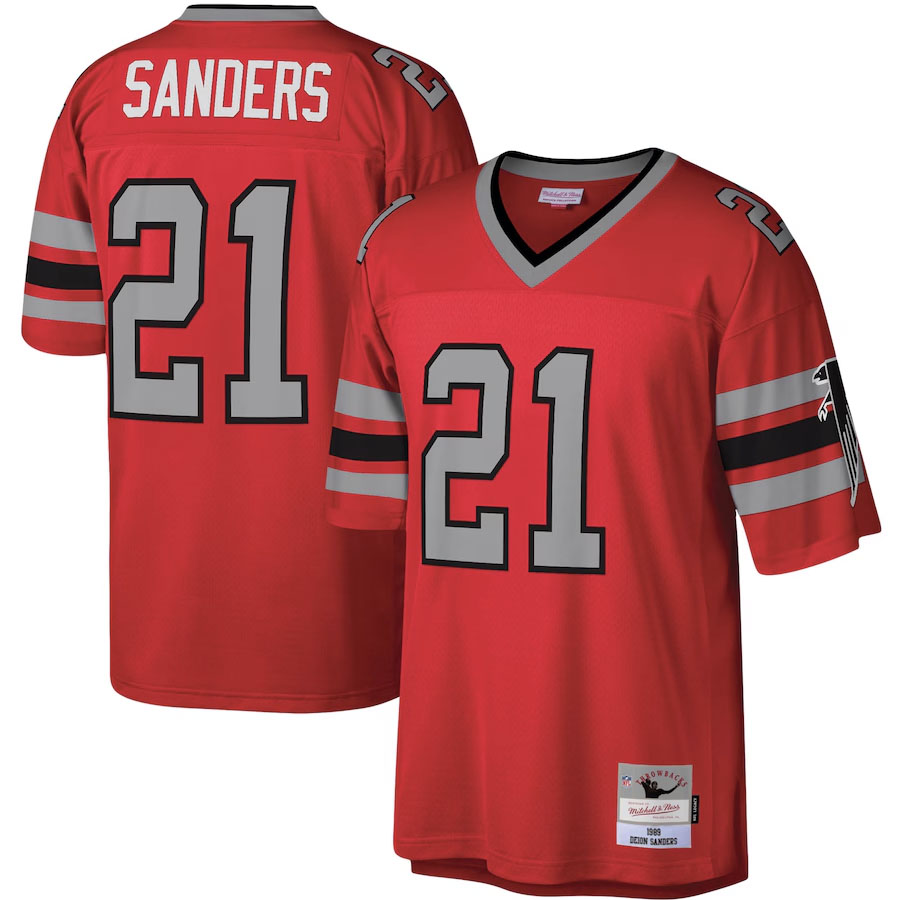 Deion Sanders Atlanta Falcons Red Jersey