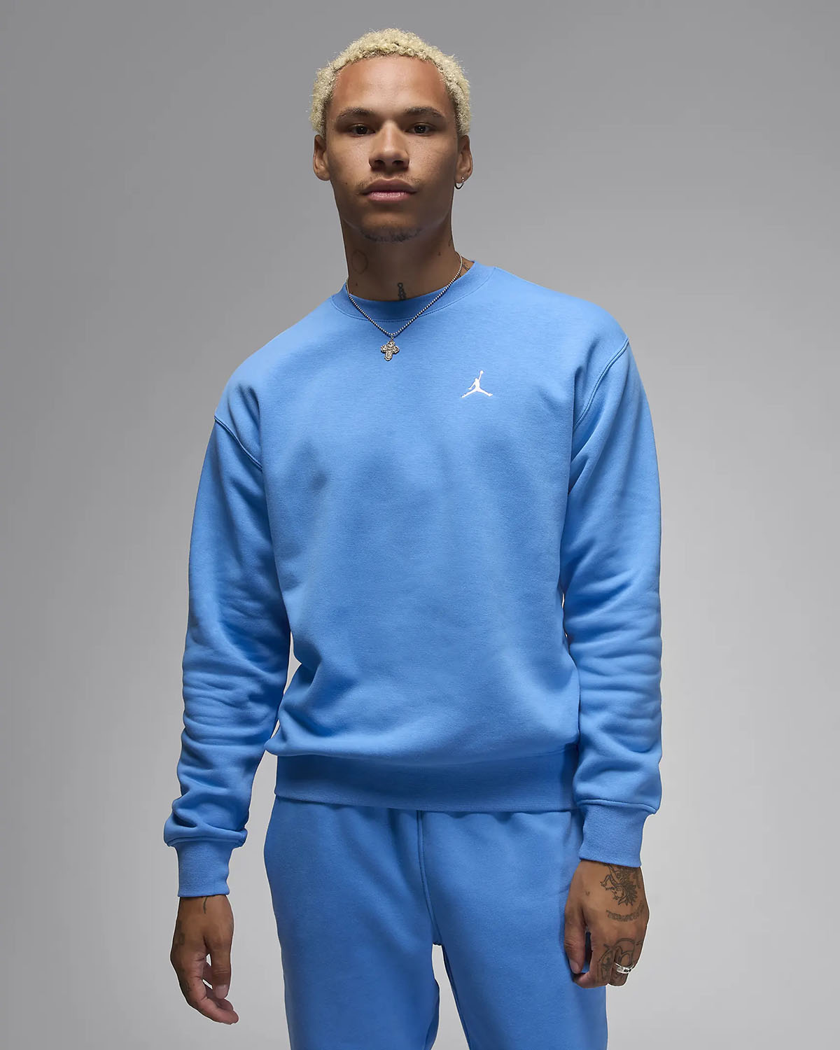 Jordan Brooklyn Fleece Crew Neck Sweatshirt Legend Blue 1