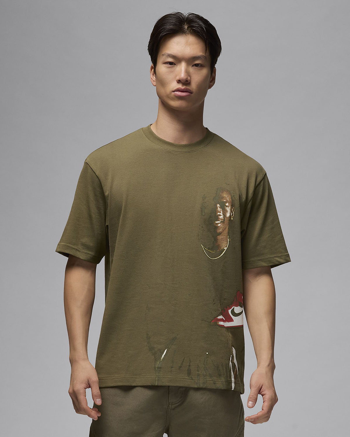 Jordan Crew Neck T Shirt Medium Olive 1