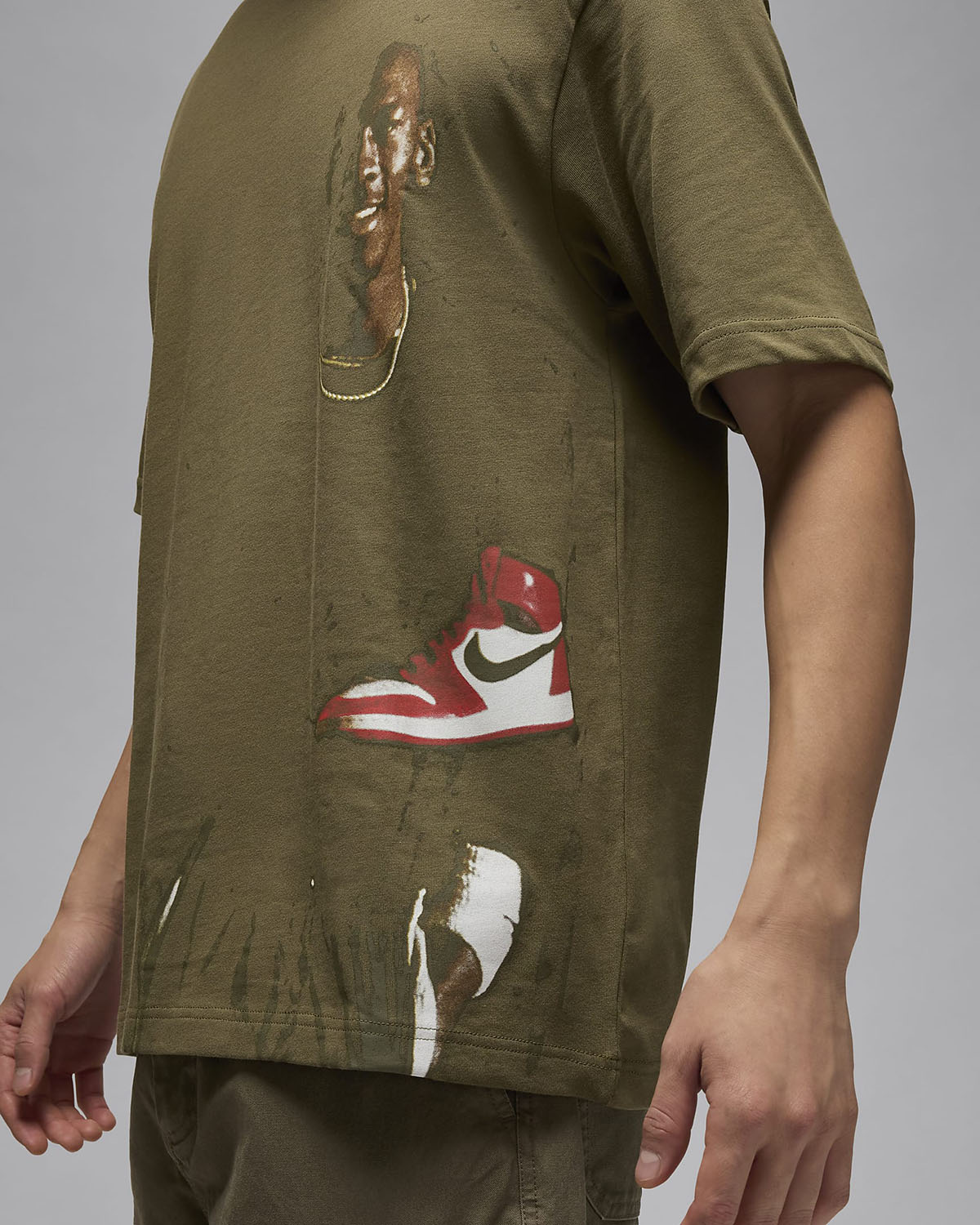 Jordan Crew Neck T Shirt Medium Olive 3