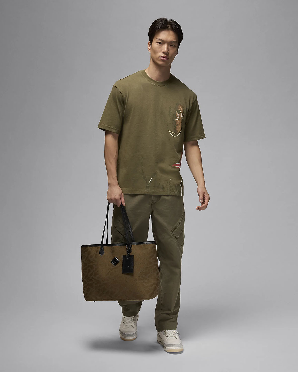 Jordan Crew Neck T Shirt Medium Olive Outfit