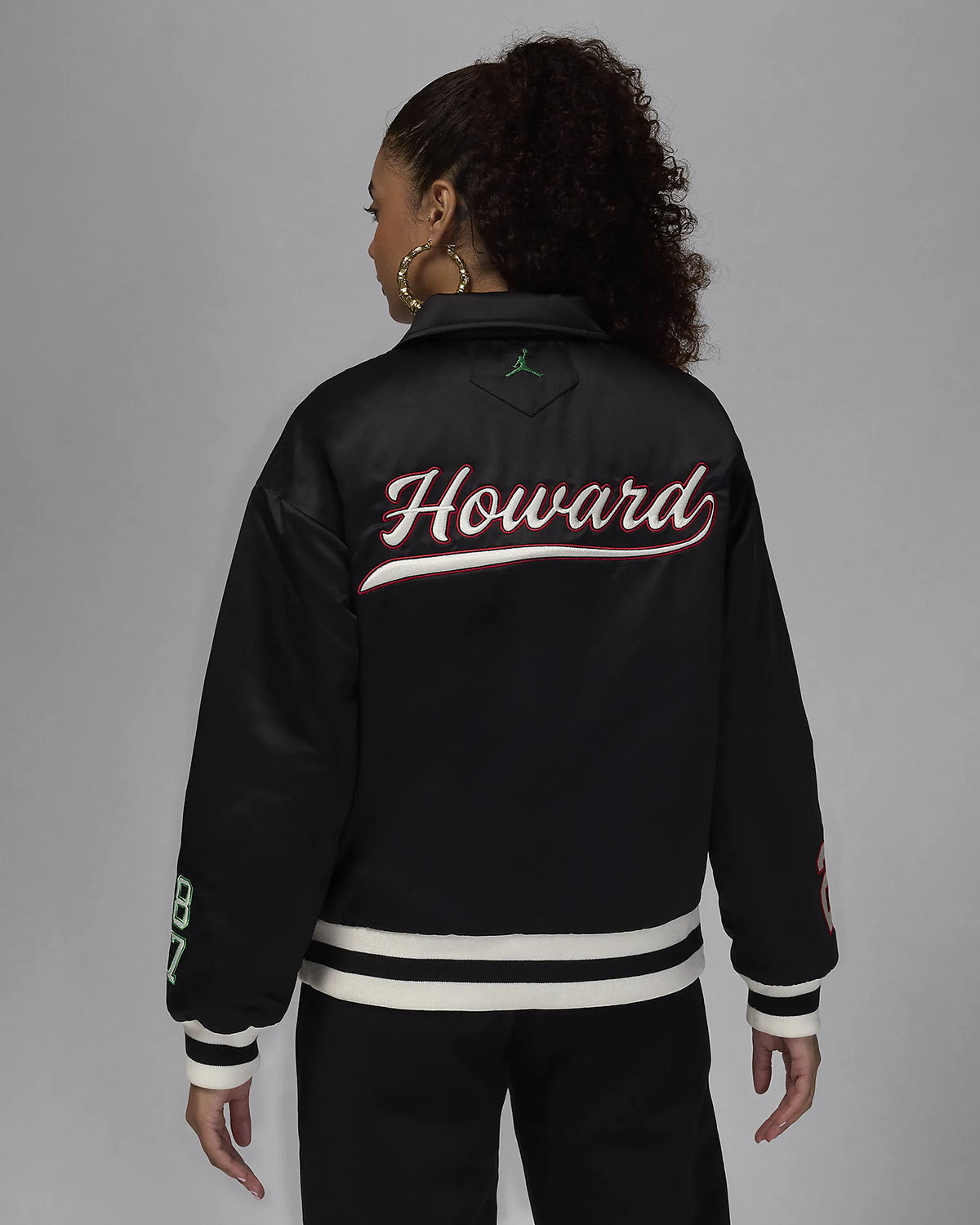 Jordan Howard University Womens Varsity Jacket Black 2