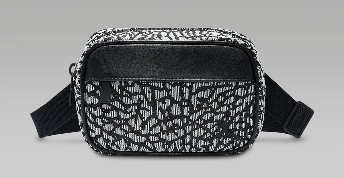 Jordan Icon Camera Bag Elephant Print Black Cement Grey