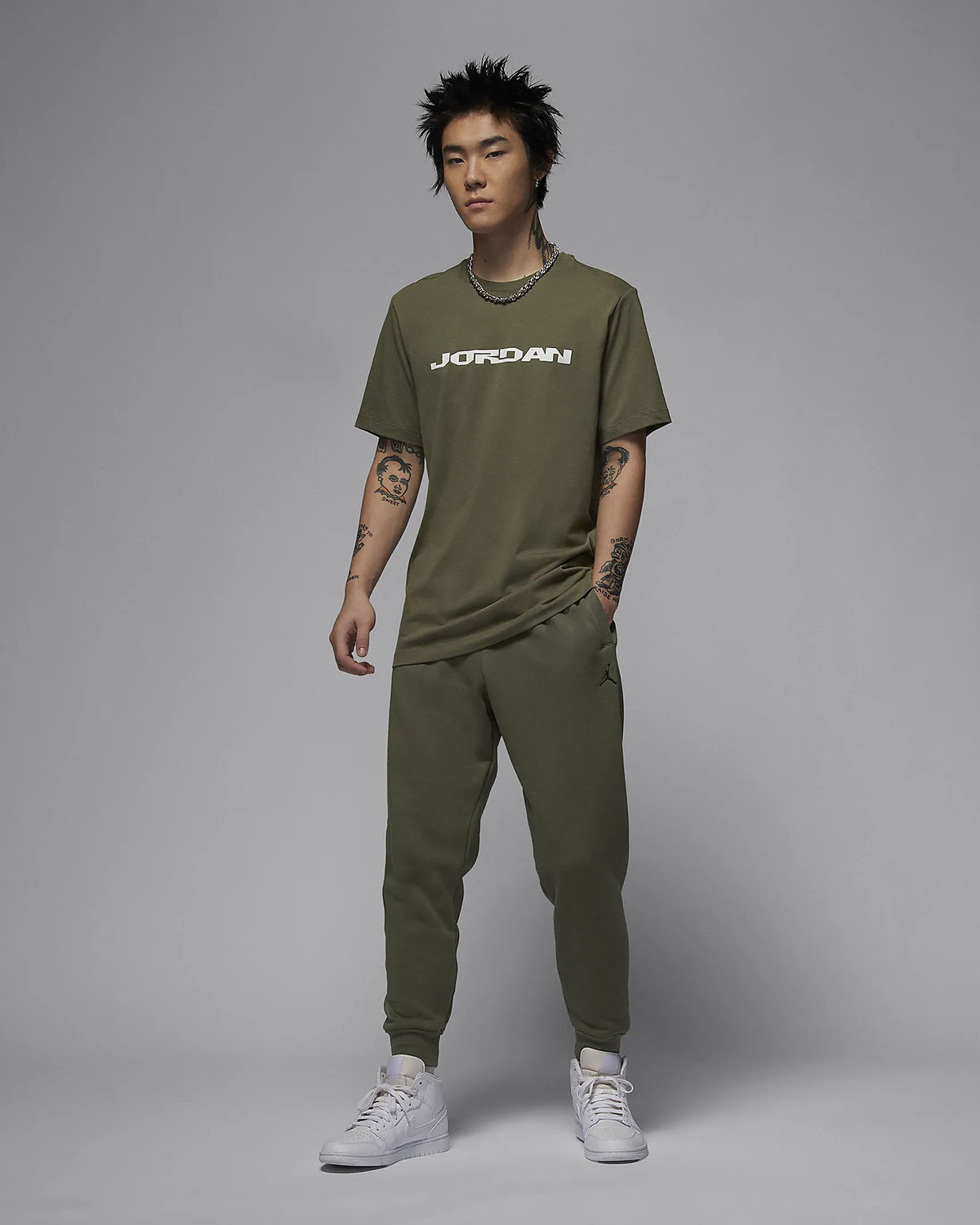 Jordan MVP T Shirt Medium Olive Outfit