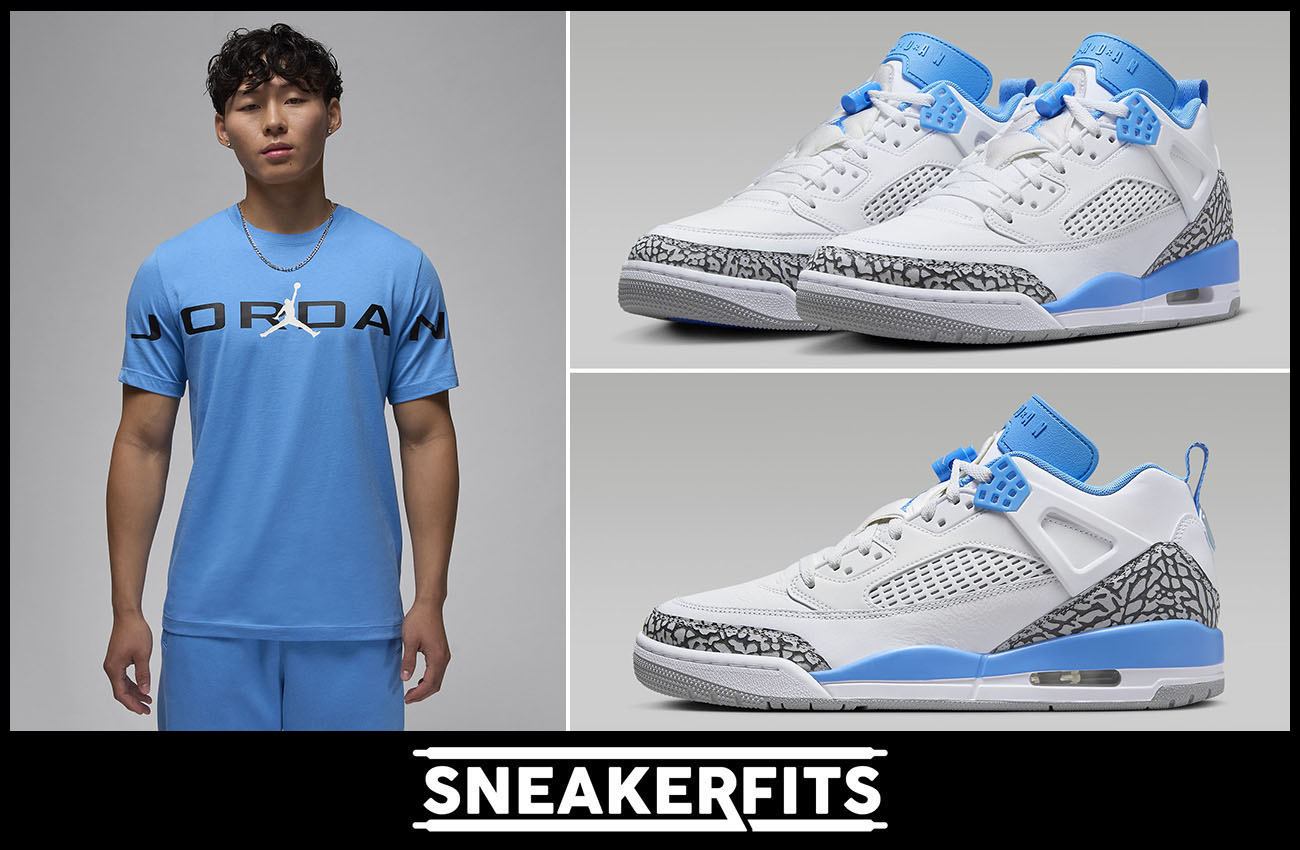 Jordan Spizike Low White University Blue Shoes Shirt Outfits Sneakerfits