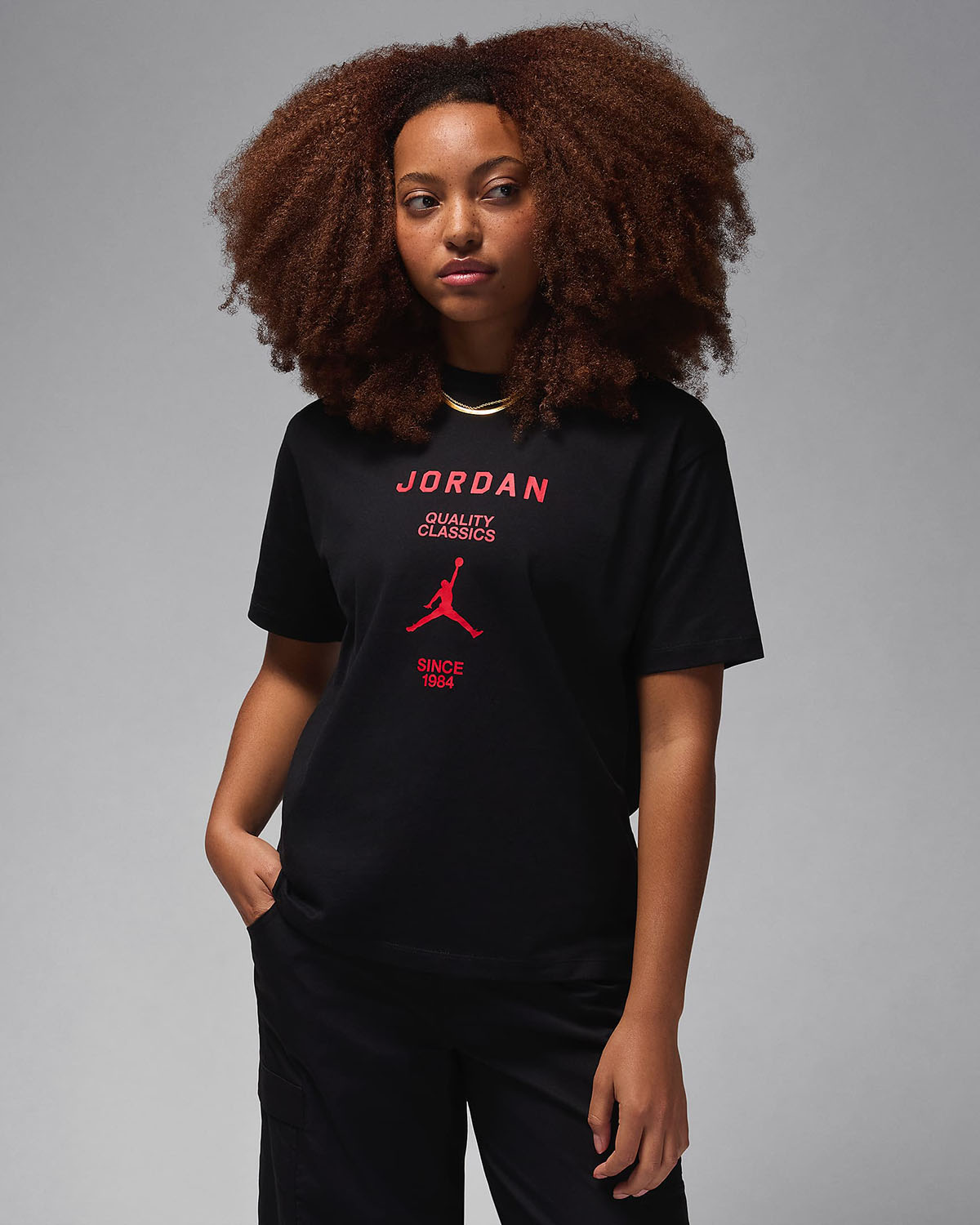 Jordan Womens Girlfriend T Shirt Black Red