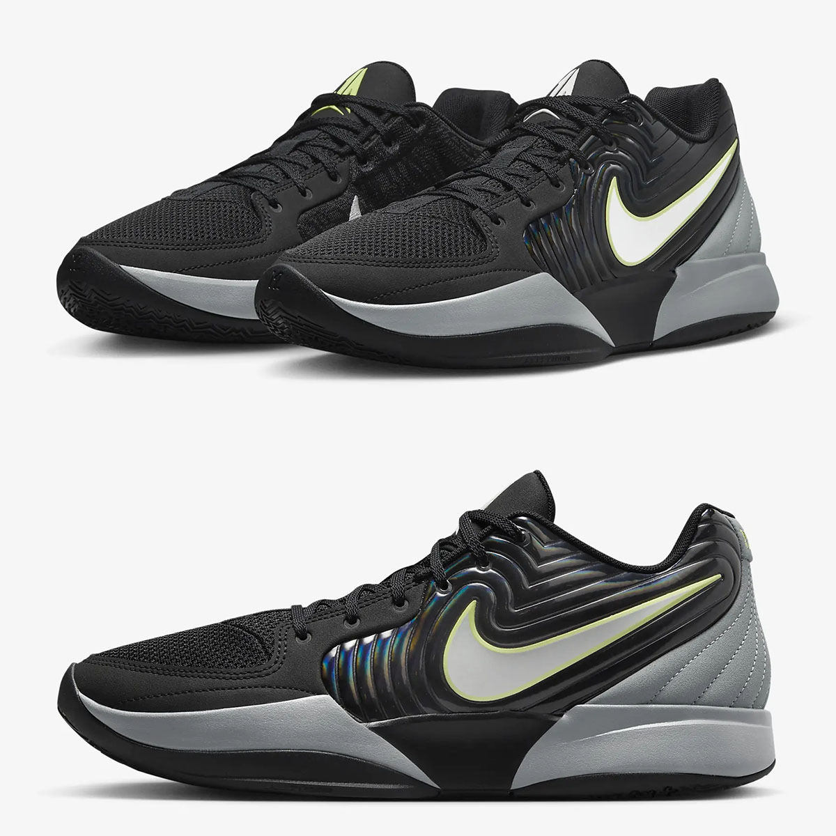 NIke Ja 2 Foundation Black Light Smoke Grey Light Lemon Twist