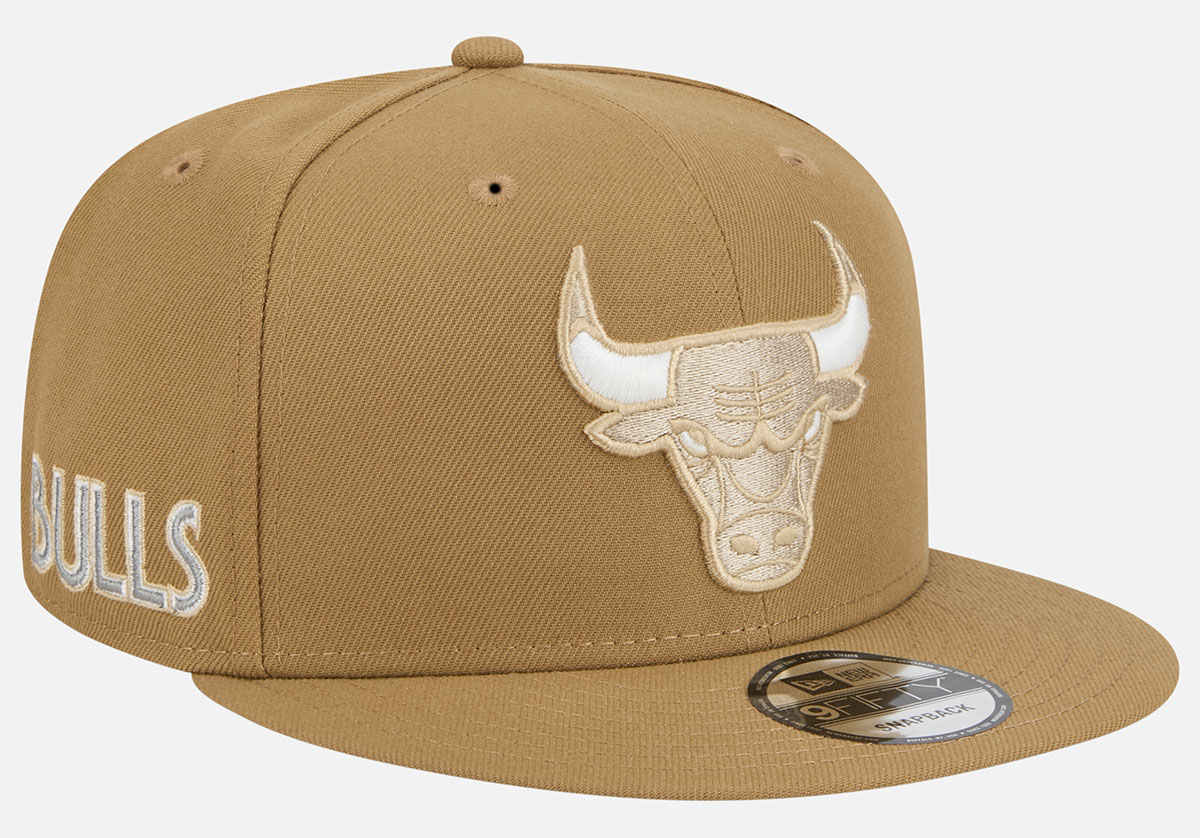 New Era Chicago Bulls 2024 City Edition Olive Tan Snapback Hat 2