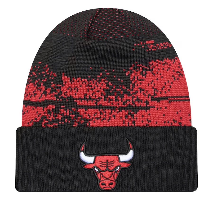 New Era Chicago Bulls 2024 Tip Off Black Red Knit Hat 1