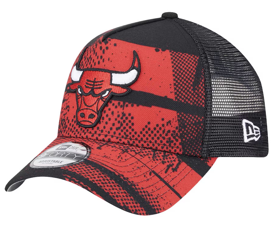 New Era Chicago Bulls 2024 Tip Off Black Red Trucker Hat 1