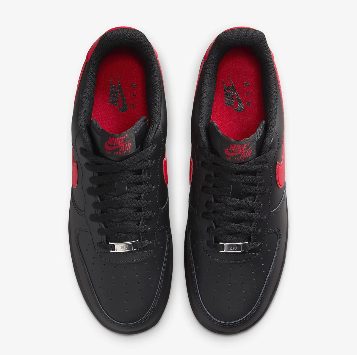 Nike Air Force 1 Low Bred Mens Shoes Black University Red 4