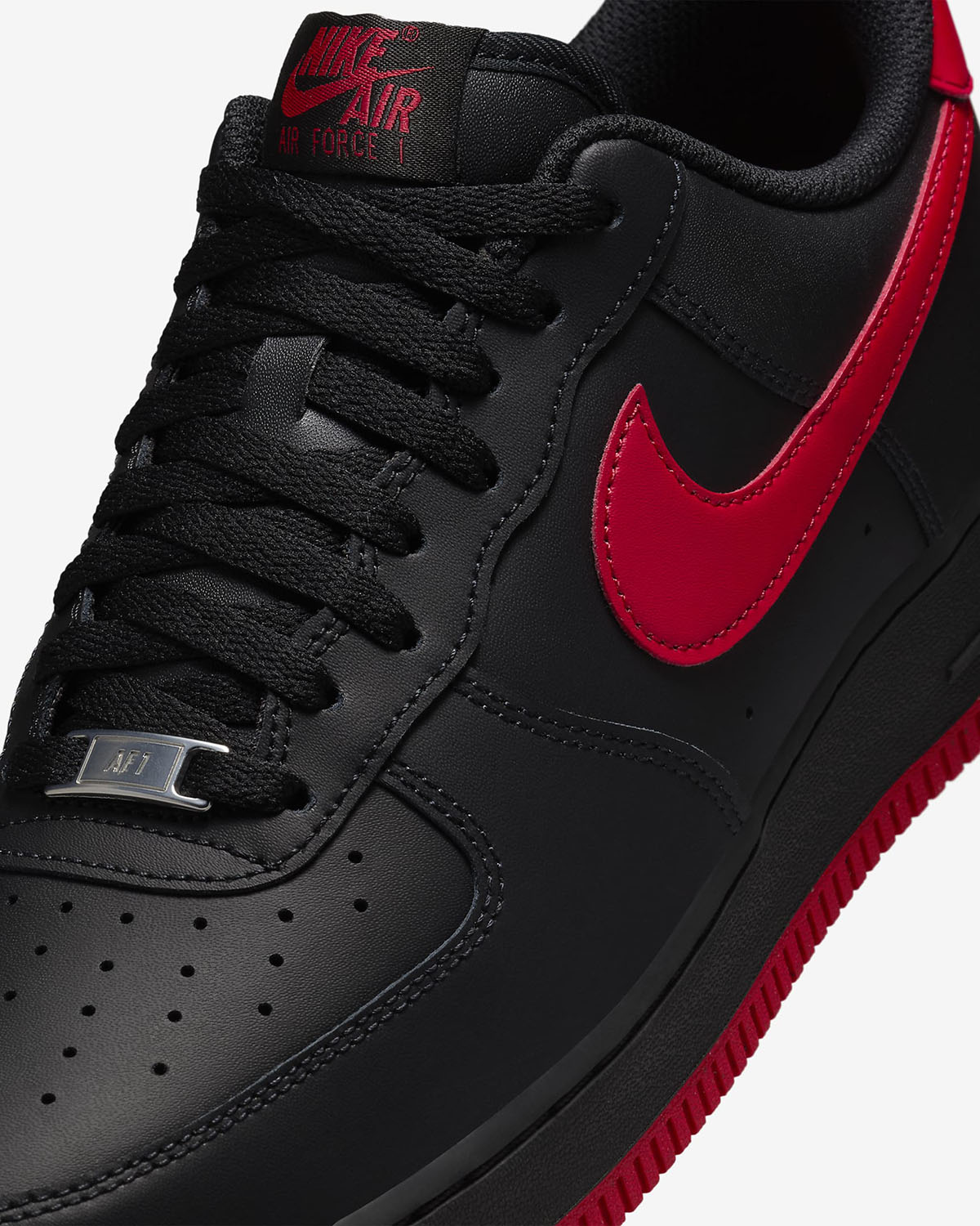 Nike Air Force 1 Low Bred Mens Shoes Black University Red 7