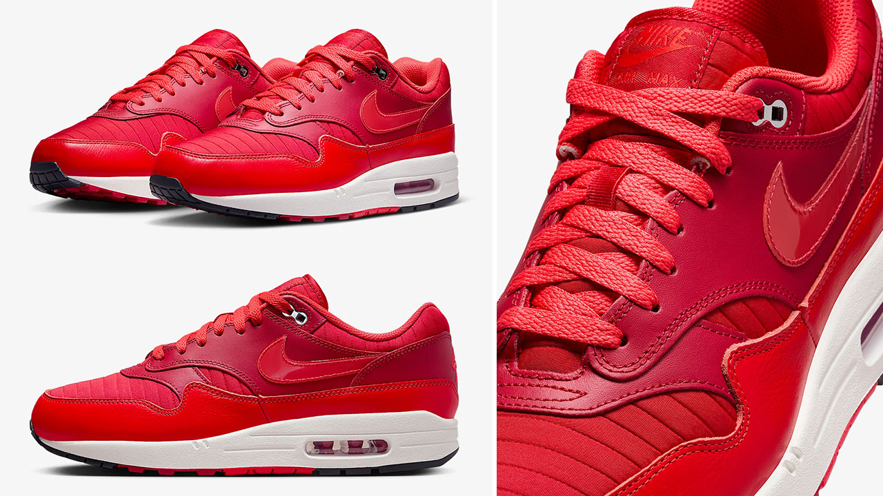 Nike Air Max 1 Gym Red University Red Light Crimson Sneakers