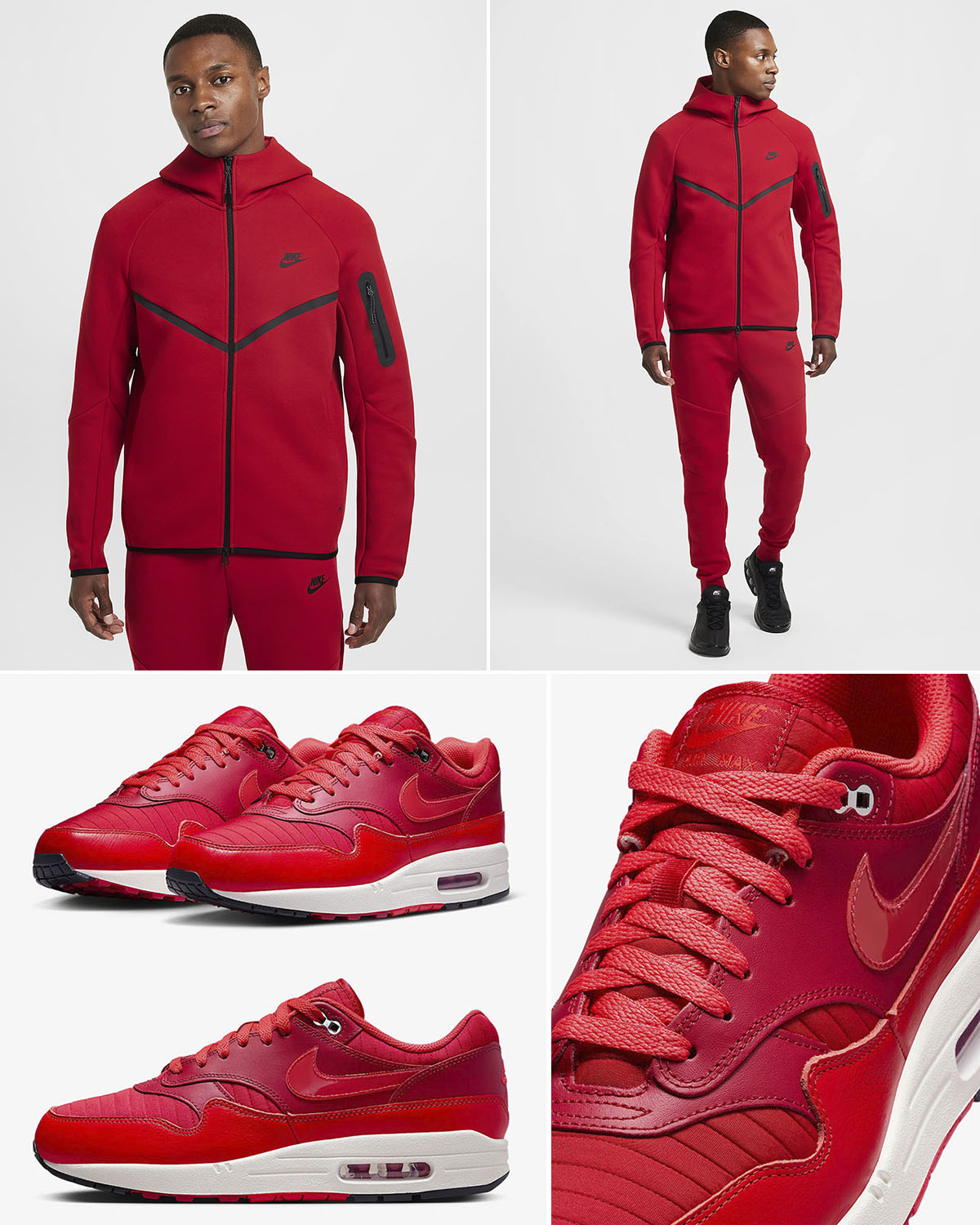 Nike Air Max 1 Gym Red University Red Sneaker Outfits