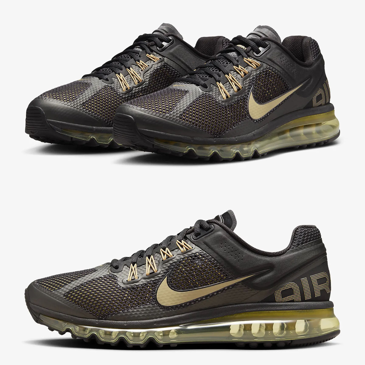 Nike Air Max 2013 Black Flat Gold Metallic Gold