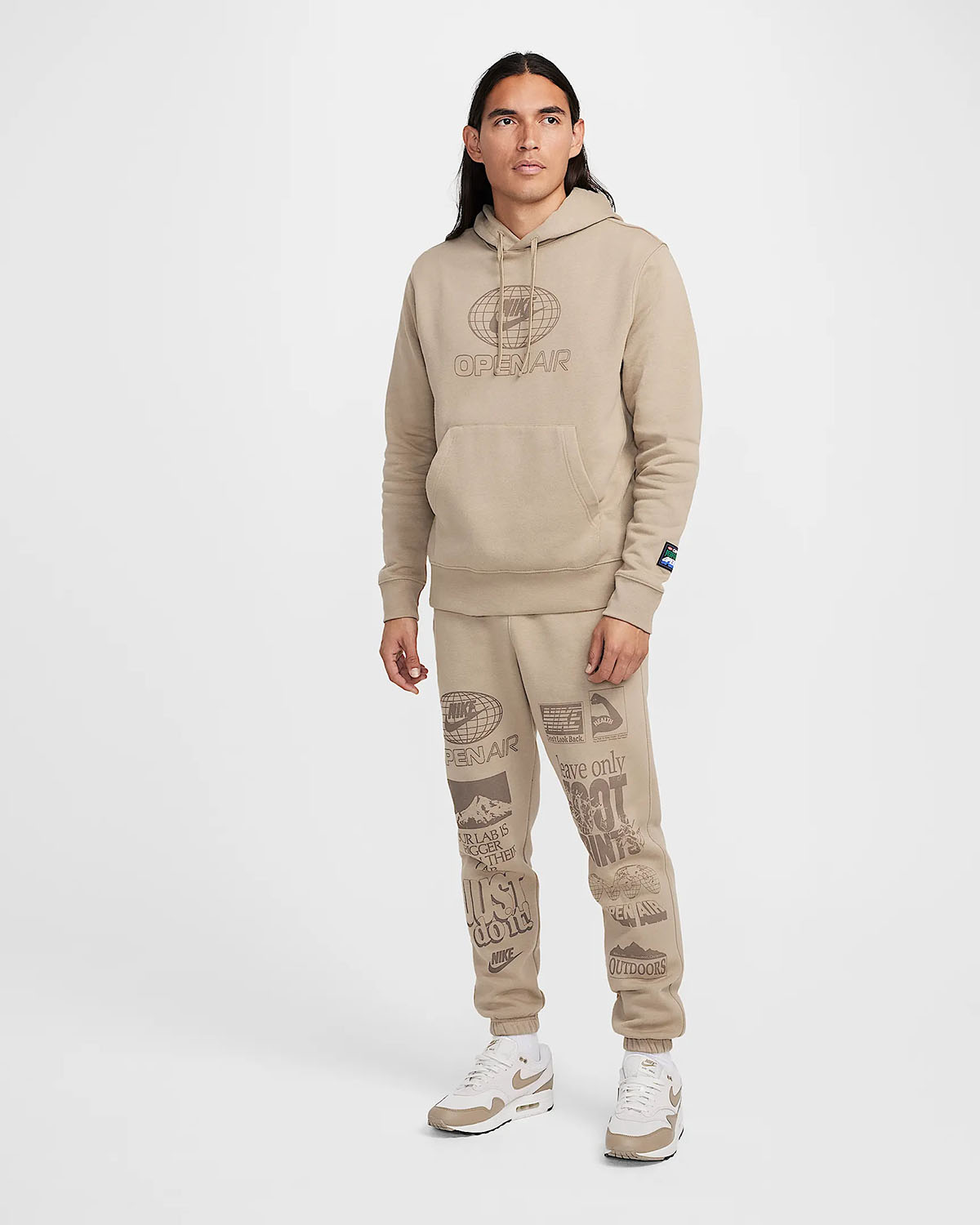 Nike Sportswear Club Fleece Hoodie and Joggers Khaki