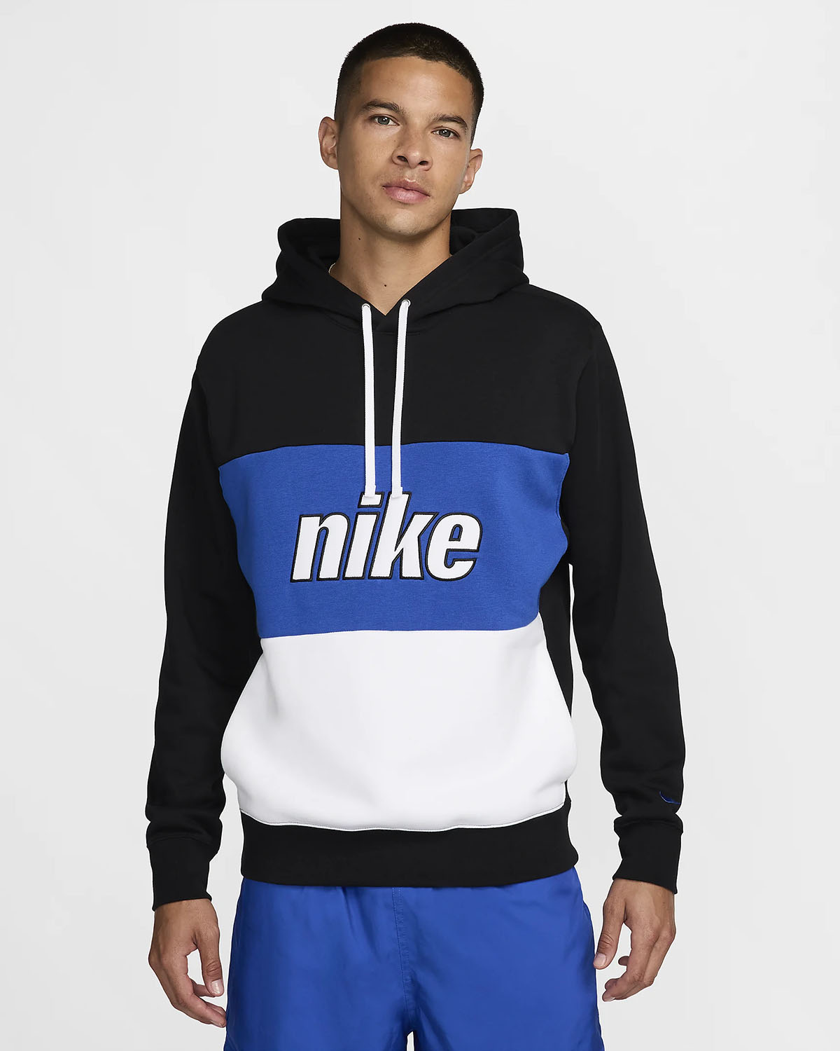 Nike Sportswear Color Block Hoodie Game Royal Black White