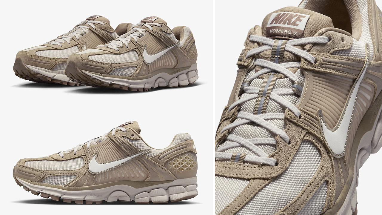 Nike Zoom Vomero 5 Shoes Khaki Light Orewood Brown Sesame Phantom