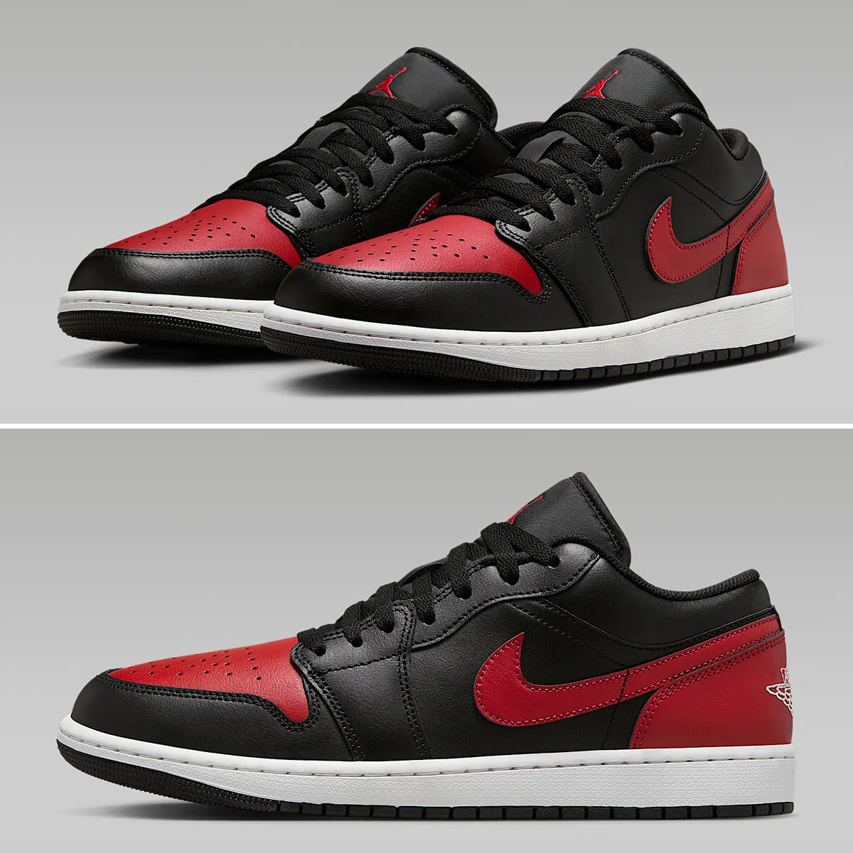 Air Jordan 1 Low Black Varsity Red Mens Shoes