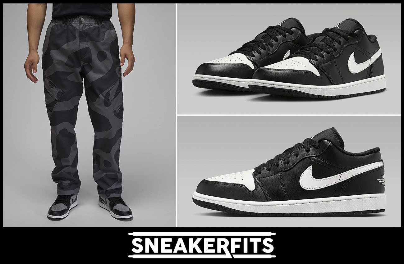 Air Jordan 1 Low Black White Pants Outfit